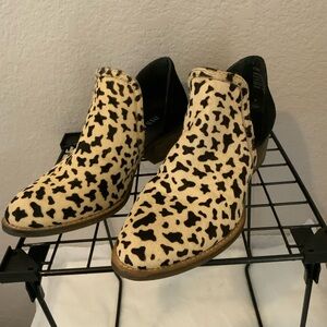 Real Cow Fur western Ankle Boots